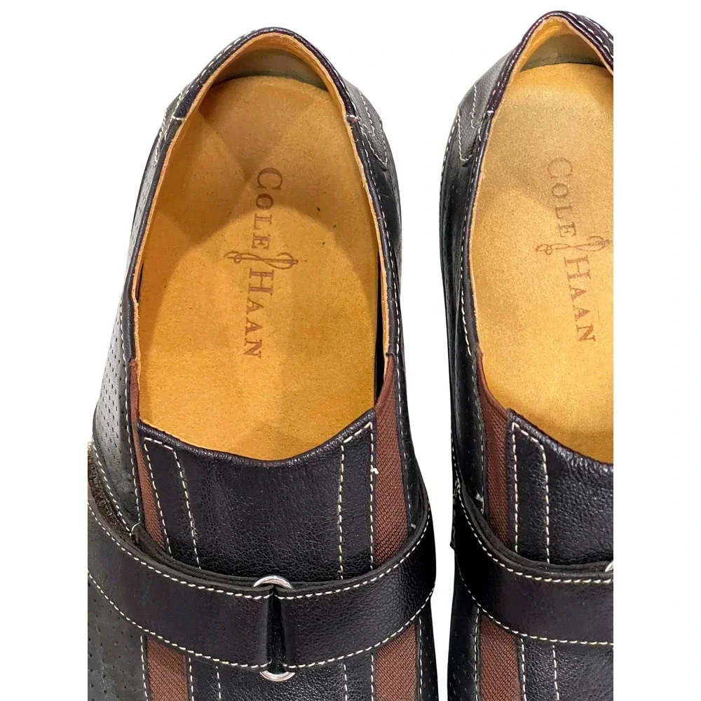 Cole Haan Mens 10.5M Brown Leather Strap Loafer Comfort Walking‎ Shoes